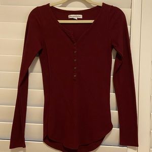 Abercrombie & Fitch Maroon Long Sleeve Shirt